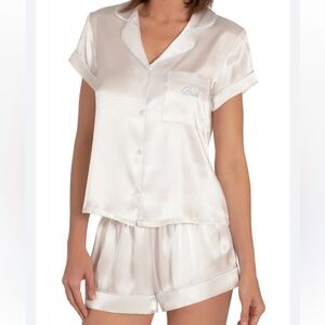 Victoria's Secret Satin Pajama Set in Cream